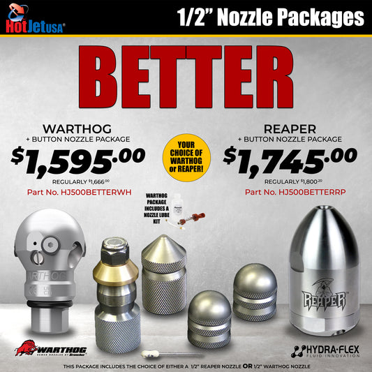1/2" Better Sewer Jetter Nozzle Package