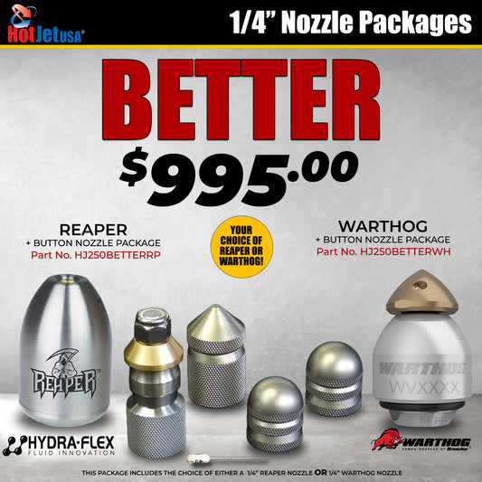 1/4" Better Sewer Jetter Nozzle Package