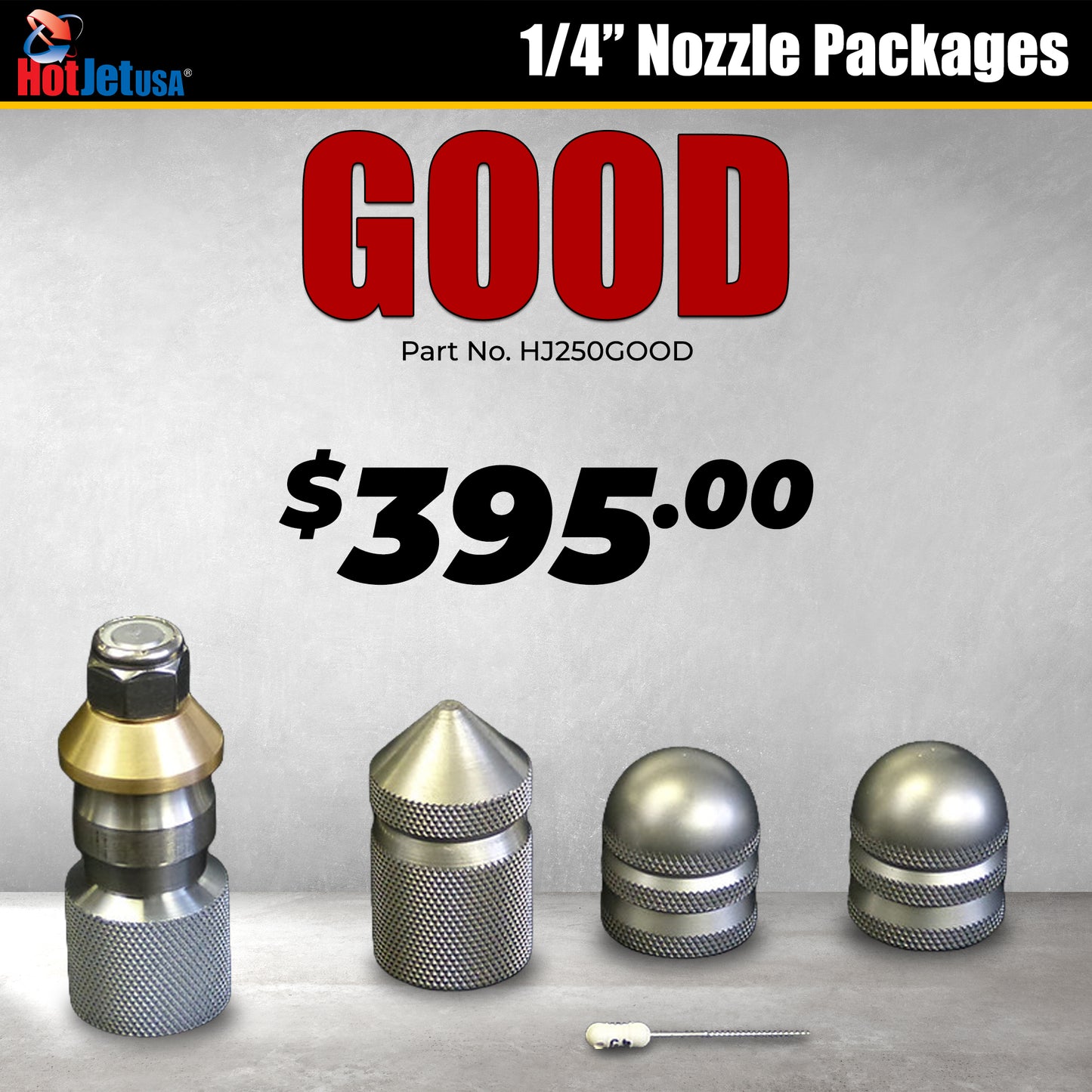 1/4" Good Sewer Jetter Nozzle Package