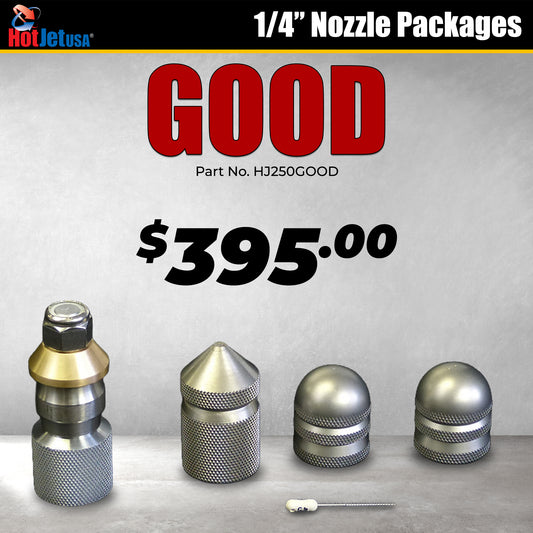 1/4" Good Sewer Jetter Nozzle Package