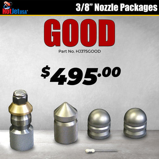 3/8" Good Sewer Jetter Nozzle Package